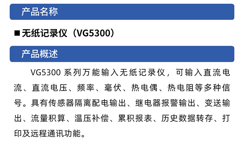 威格無紙記錄儀（VG5300）無紙萬能輸入，廠家直銷，品質(zhì)保障插圖1