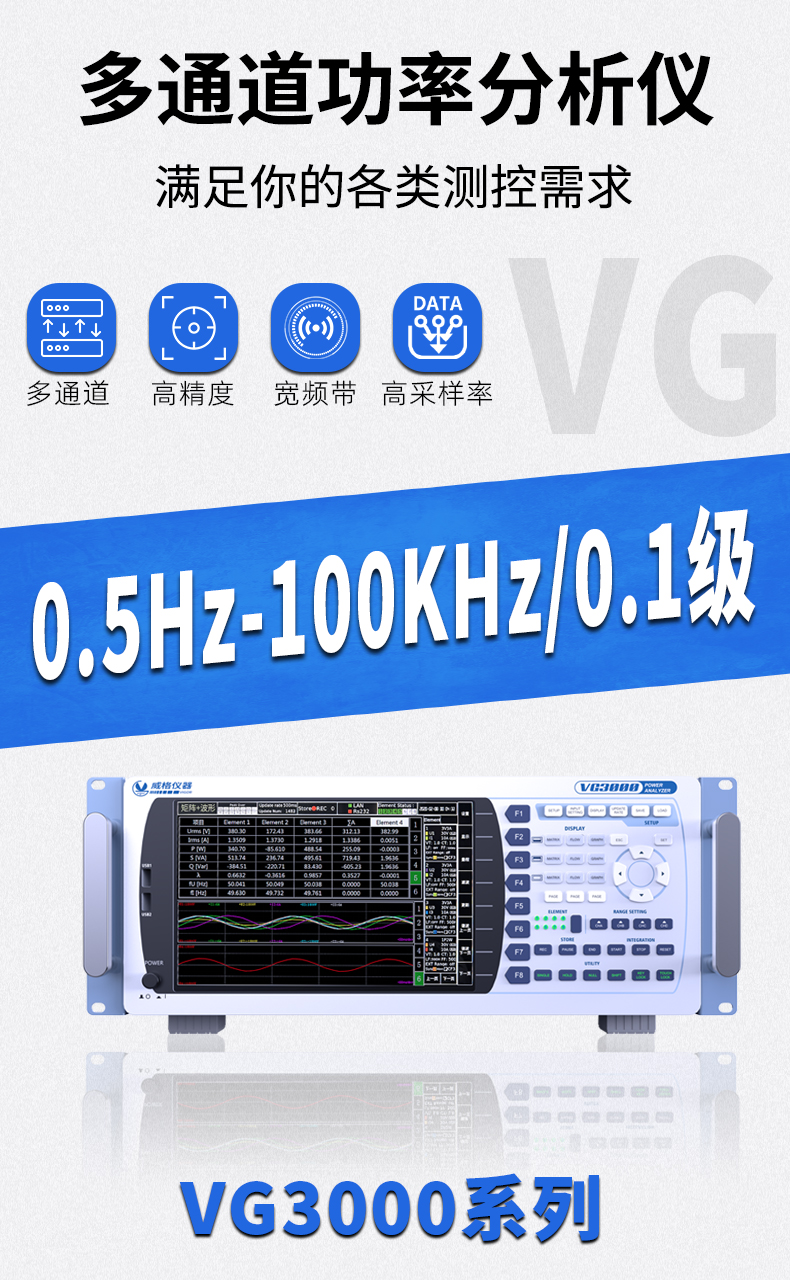 威格新品-多通道，多功能、高精度功率分析儀VG3000系列 廠家直銷 質(zhì)量保障插圖1